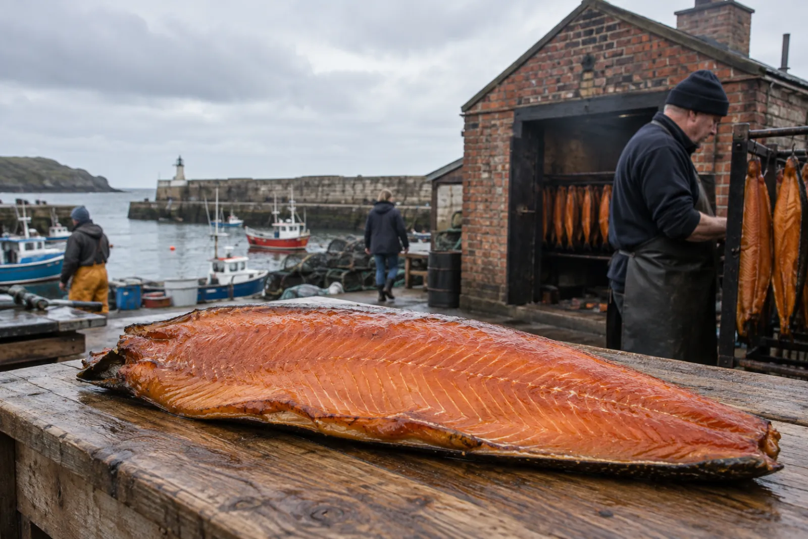 a whole side of oak smoked salmon