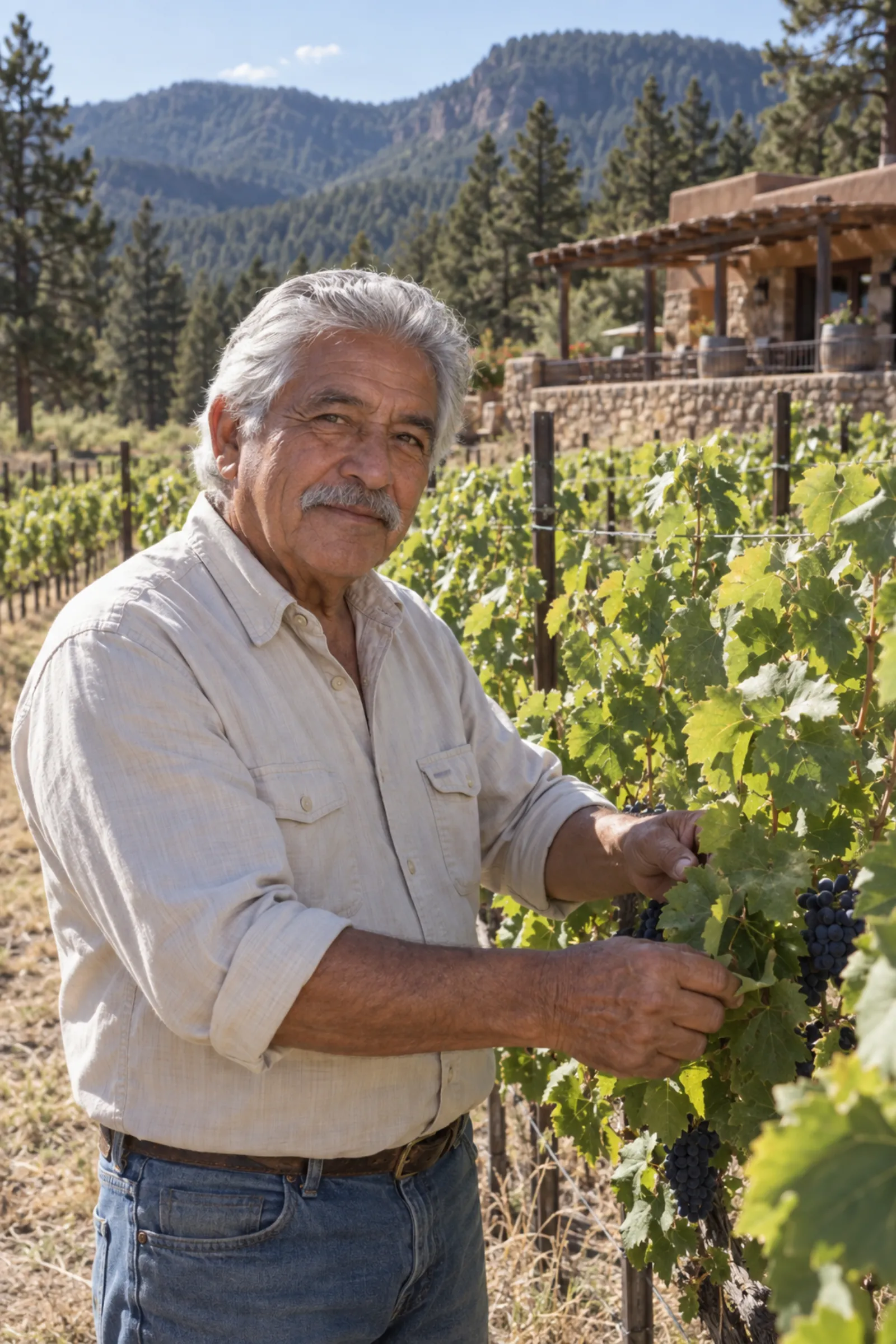 Eduardo among the vines he planted