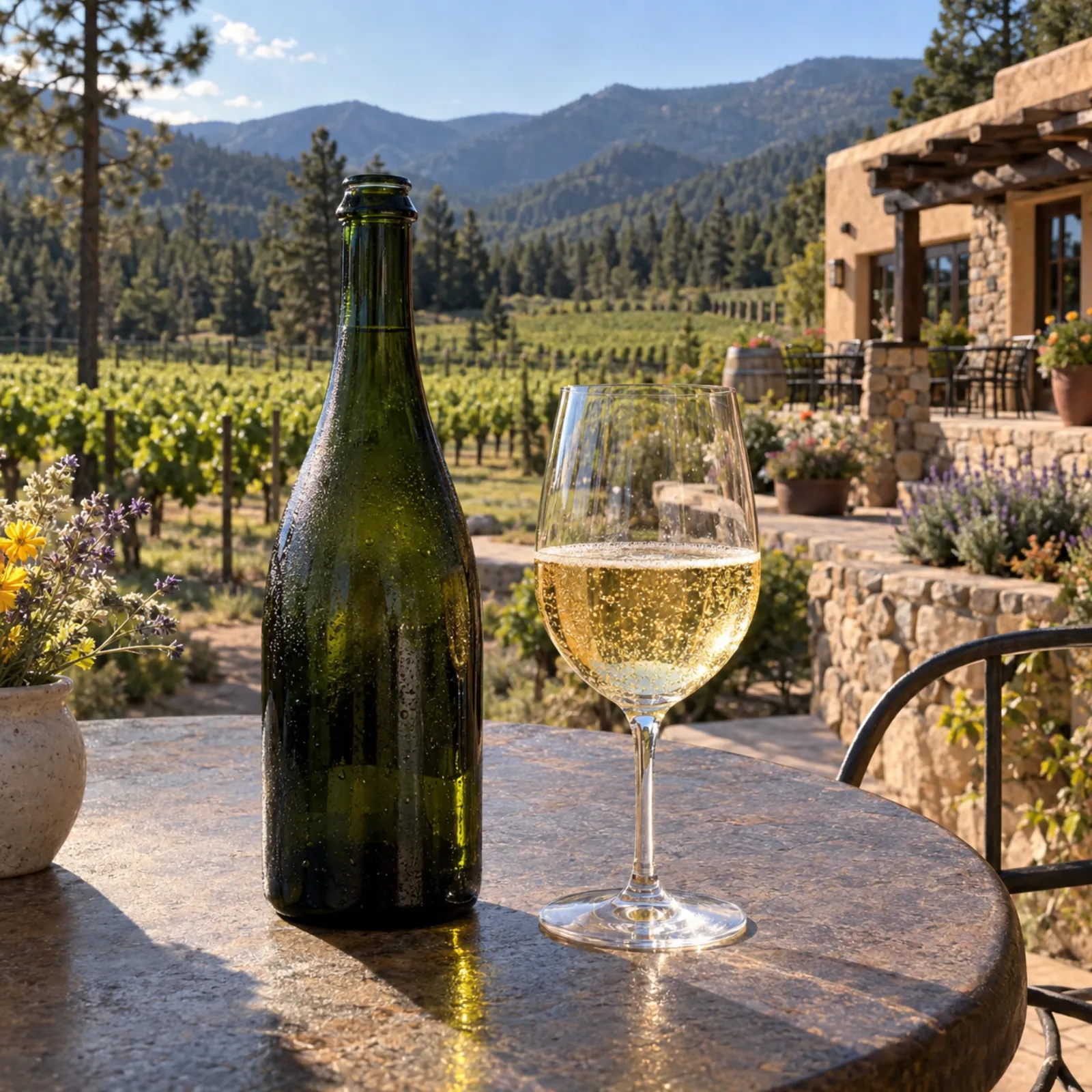to come · Our signature sparkling wine on the terrace