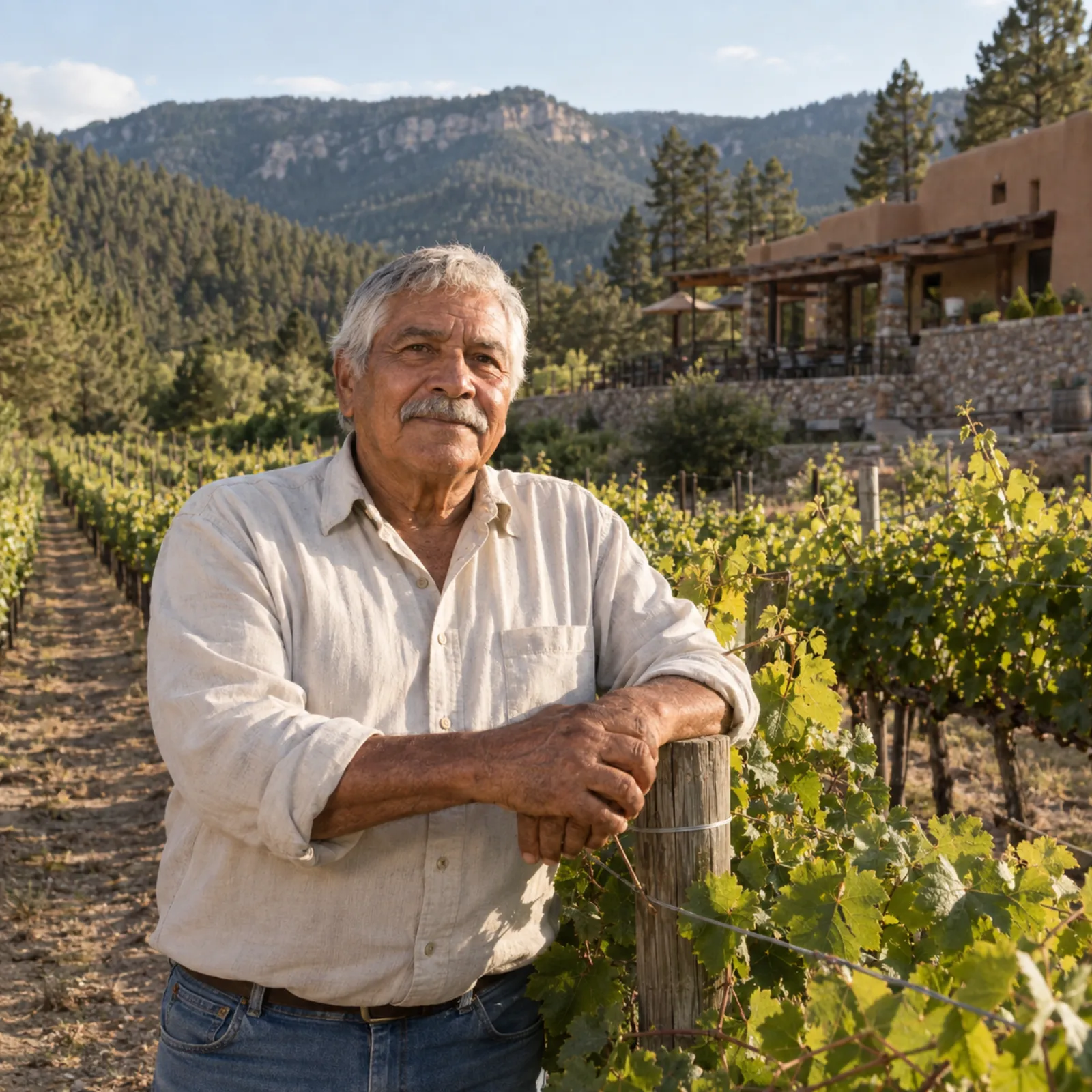Eduardo, at home in the vineyard