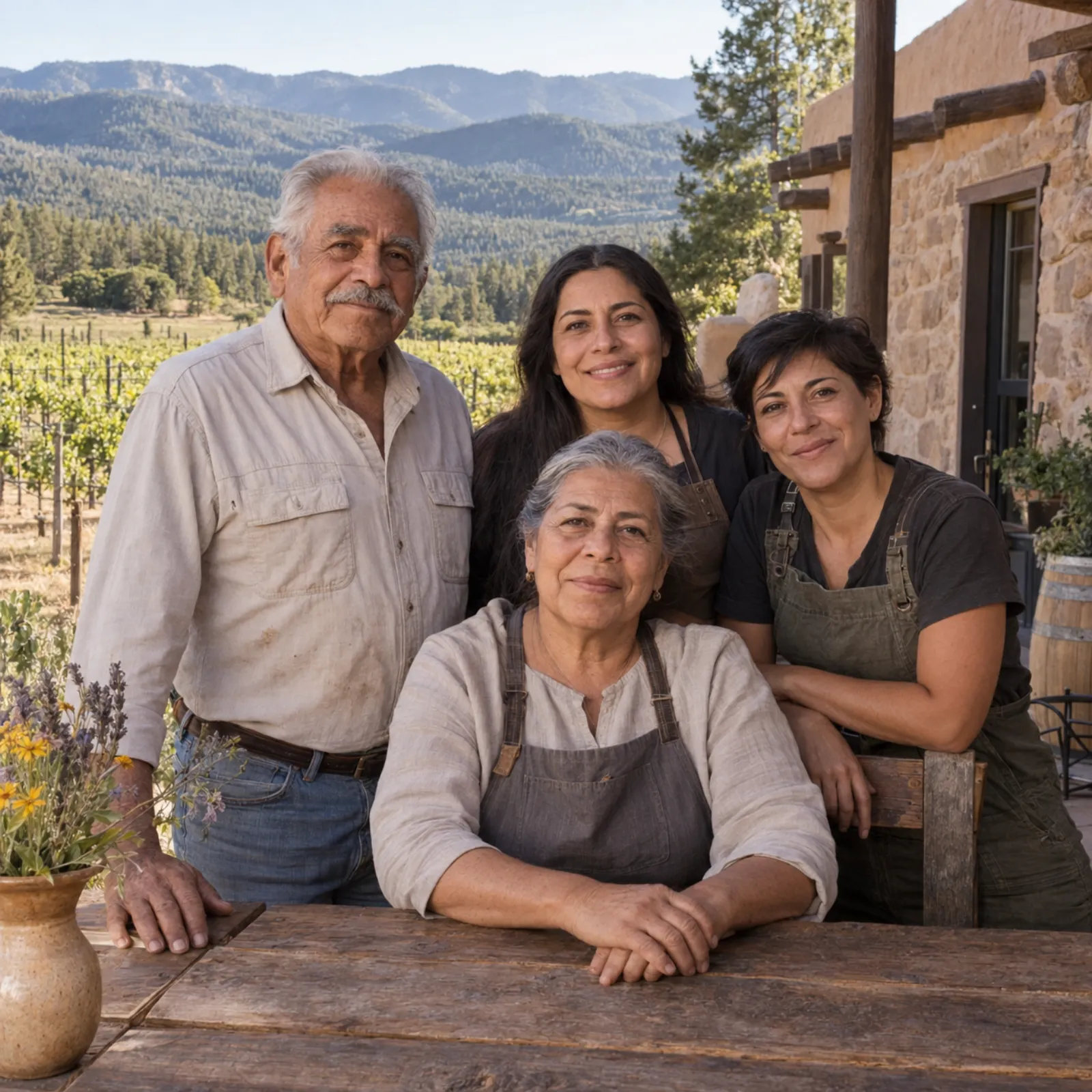Eduardo, Rosa, Camila and Lucia together