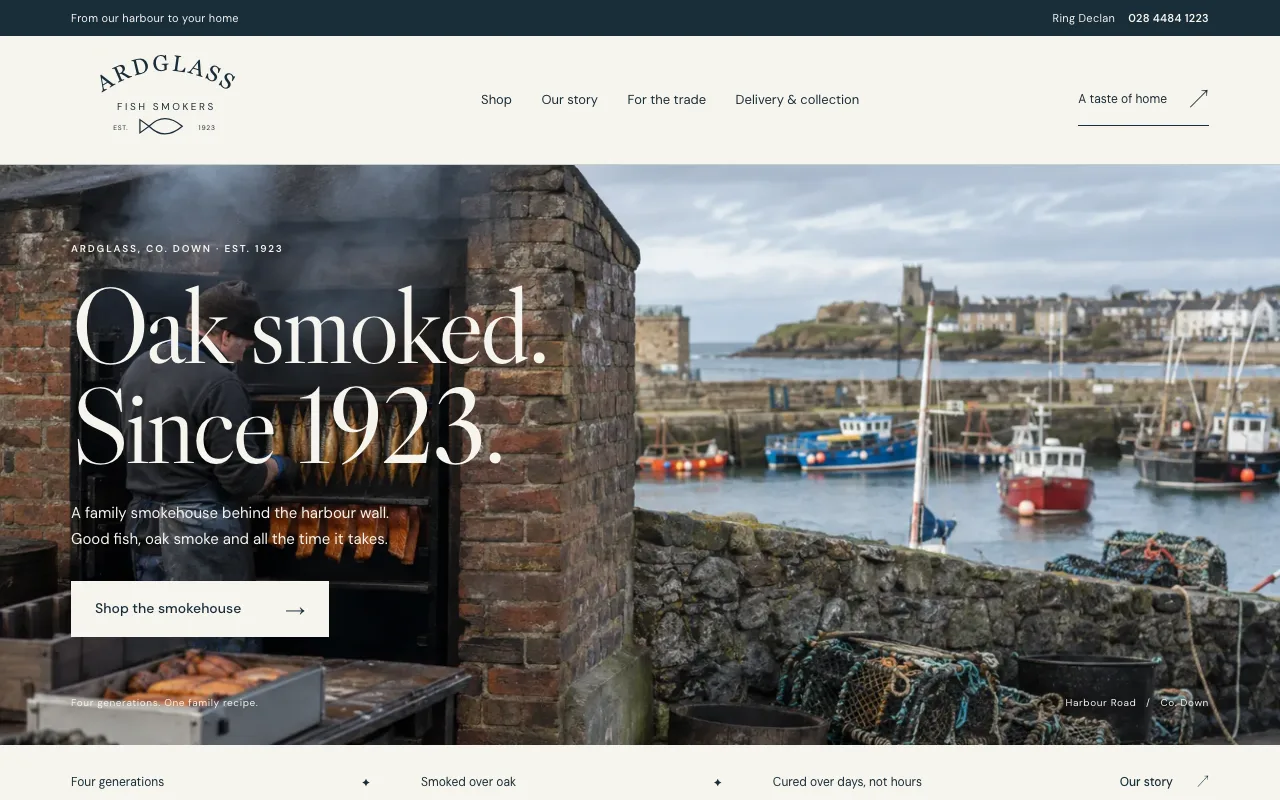 Top of website C for Ardglass Fish Smokers